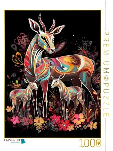 CALVENDO Puzzle Springböcke | 1000 Teile Lege-Größe 64 x 48 cm Foto-Puzzle für glückliche Stunden