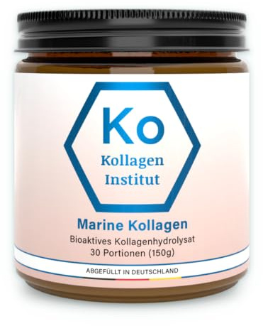 Marine Kollagen Pulver - 30 Portionen mit je 5 g - Kollagen Institut | Hochdosierte bioaktive Fisch-Kollagenpeptide – klinisch untersucht für Hautelastizität & weniger Falten, Haare & Nägel