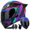 Modularer Motorradhelm Mit Handschuhen Und Gesichtsschutz, Flip Up Helm Erwachsener Motorradhelm Mit Doppelvisier, ECE-geprüfter Helm Für Männer Und Frauen