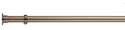 Lister Cartwright 28mm Antique Brass Fixed Metal Curtain Pole Set with Disc Stopper Finial Voile Easy fit to Outdoor, Bedroom, Living Room (120 cm)