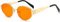 YAMEIZE Retro Ovaler Metallrahmen Sonnenbrille – für Damen und Herren, klassisch, rund, UV400-Schutz, kleine Brillen, Schatten für den Außenbereich, Gold Orange