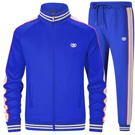 W JIANWANG Herren Trainingsanzug Jogginganzug Sportanzug Tracksuits 2 Teiliges Lässiges Athletisches Jogging