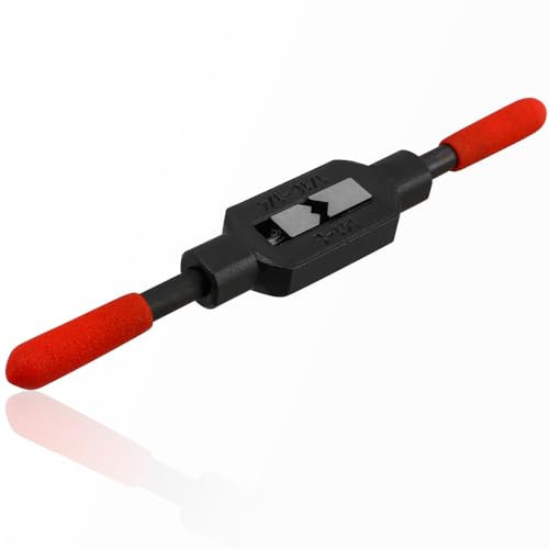 Mesee Clé à Taraud Réglable Porte-Taraud Filetage en Acier au Carbone, Outil de Taraudage Réglable avec Poignée Antidérapante Tourne à Gauche Manuel pour M1-M8 Tarauds