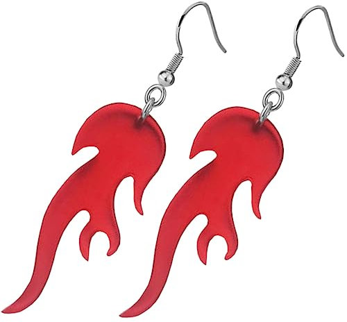 OATIPHO 1paar Flammenohrringe Aus Acryl Für Frauen Dangle Drop Earrings Im Punk-stil Extravaganter Ohrschmuck Für Festivals Partys Und Alltag Transparentes Design Leuchtendem