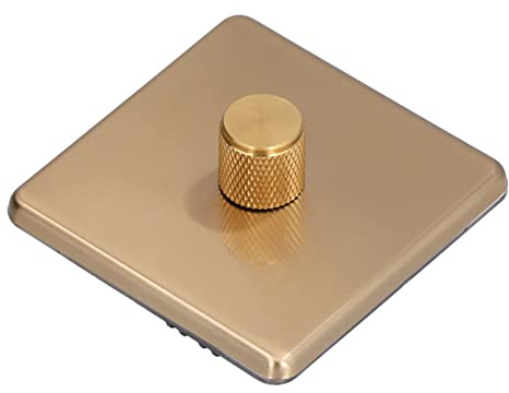 Dimmer-Lichtschalter, Eleganter Schalter aus Gebürstetem Messing, AC220 V, für den Heimgebrauch (monotones Licht)
