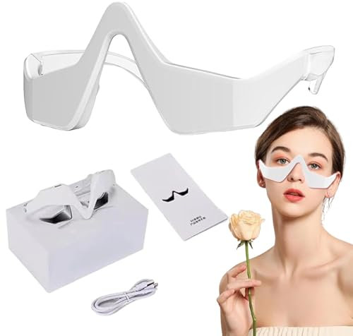 Eye Massager Red Light Therapys for Eyes, Under Eye Red Light Therapys Glasses, Portable Red Light Under Therapys Eye Massager Tool for Relieving Eye Fatigue Eye Bags Dark Circles