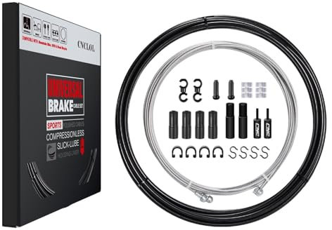 CNCLOL Universal Bike Brake Cable Kit,Bicycle Brake Cables Set -Front and Rear Break Cable 2.5m with Housing 3m for Mountain Bike/MTB/BMX/Kids/Childrens/Childs/Road Bike.