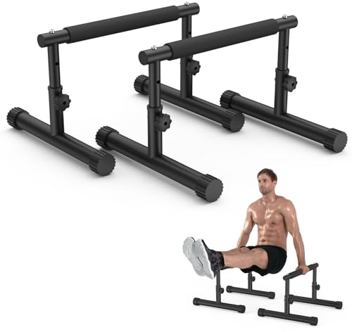IMAYCC Verstellbare Parallettes Handstand Barrenm, 2 in 1 Push Up Bar Dip-Barren 19CM and 46CM Höhe,Großer Rutschfeste Liegestützgriffe,Calisthenics Equipment für Indoor Outdoor Geeignet Heim-Fitness