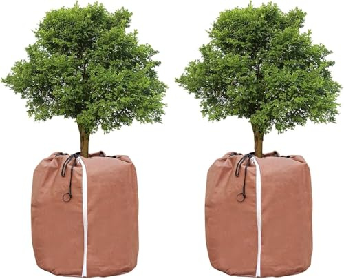 Wzzy Gurden Lot de 2 Sacs antigel pour Plantes en Pot, Protection hivernale pour Plantes, 65 x 70 cm, 70 g/m², Polyester