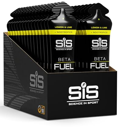 Science in Sport BETA Fuel + Nootropics Gel, Zitrone & Limette, 30 x 60ml | 40g Kohlenhydrate aus Zwei Quellen mit Zugesetzten Nootropika für Ausdauersportler