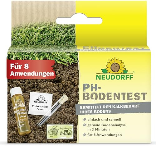 Neudorff pH-Bodentest für 8 Anwendungen – Zur einfachen und schnellen Ermittlung des pH-Wertes von Kulturböden und des Kalkbedarfs, 1 Set