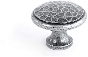Handmade Beaten Knob 1 1/2 - Pewter Patina