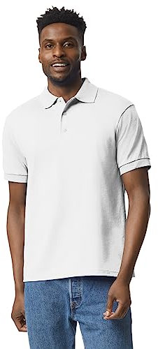 Gildan Adult DryBlend Jersey Short Sleeve Polo Shirt (2XL) (White)
