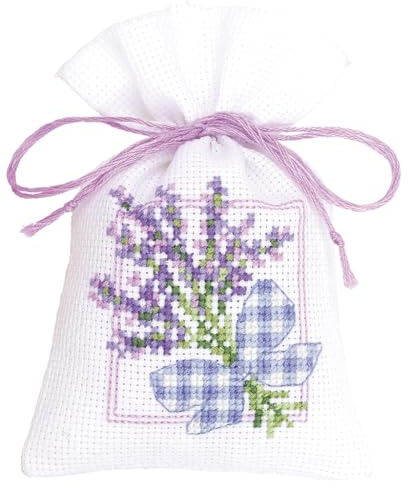Vervaco PP Bag Lavender Bow Counted Cross Stitch Kit, Multi-Colour
