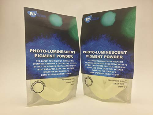 100 g Glow Pigment Eli Glow, Aqua Blau powder-Luminescent Pigment, Super, Grade Strontium Aluminate, neon powder phosphoreszierendem afterglow Aquamarine