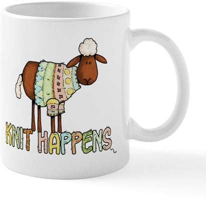 CafePress Knit Happens Mug 11 oz (325 ml) Ceramic Coffee Mug