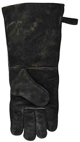 Esschert Design Grill Handschuh aus Leder, 19 x 1,9 x 41 cm, mit Hängeöse, in schwarz