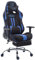 CLP Sedia Gaming Ufficio Limit XL in Stoffa I Poltrona Racing Rinforzata Max 150 kg I Poltrona Ergonomica con Ruote, Colore:Nero/Blu, Poggiapiedi:con poggiapiedi