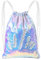 MHJY Meerjungfrau-Pailletten-Tasche, glitzernde Pailletten-Kordelzug, Rucksack, Glitzer, Sport, Tanztasche, glänzend, Reiserucksack, Meerjungfrau lila/silber