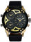 Avaner Herren-Armbanduhr, großes Zifferblatt, multifunktional, Afficahge, analog, Armband aus Leder, Schwarz, Gurt