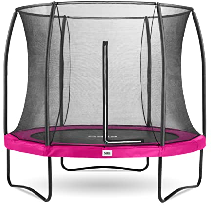 Salta Comfort Edition – ⌀183/213/251/305/366/396/427cm - TÜV geprüft – Schwarz/Grün/Pink - rundes Outdoor Trampolin, Gartentrampolin - Set mit Sprungmatte, Sicherheitsnetz, Federn, Randabdeckung