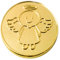 EnerChrom Schutzengel Smiling Paul - Münze 1 Stück - 2,3cm Gold - Metall Einkaufschip Engel Glücksbringer - no Plastic