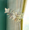 MoYouno 1 Paar Vorhanghalter,Raffhaken für vorhänge,Großer Vintage-Blatt-Vorhang-Raffhalter,Raffhalter für gardinen, Retro-dekorativer Vorhanghalter,Raffhalter für vorhänge (Silber)