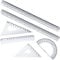 Dreieckiges Lineal-Set, 30,5 cm, Ingenieurmaßstab, Aluminium, Architekten, Zeichenlineal, Metall, Winkelmesser, Arquitectura-Zubehör für Studenten, Zeichner, Ingenieure, metrisch, 6 Stück
