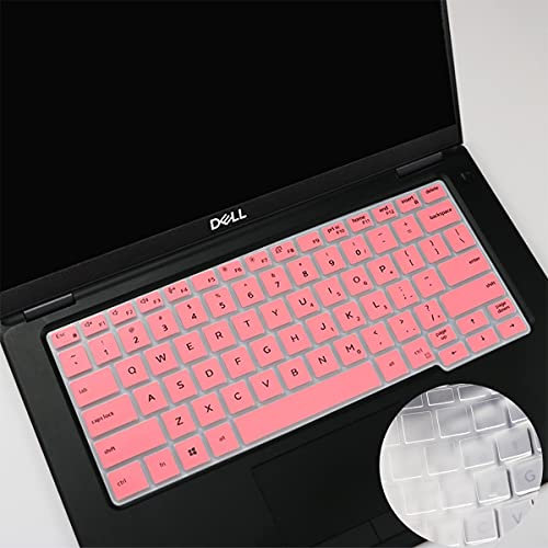 i-Tensodo Tastaturschutz für Dell Latitude 5000 Series 5300 5310 33,8 cm (13,3 Zoll) Laptop, Dell Latitude 7000 Series 7300 13,3 Zoll (33,8 cm) Laptop-Tastatur, Pink + Transparent, 2 Stück
