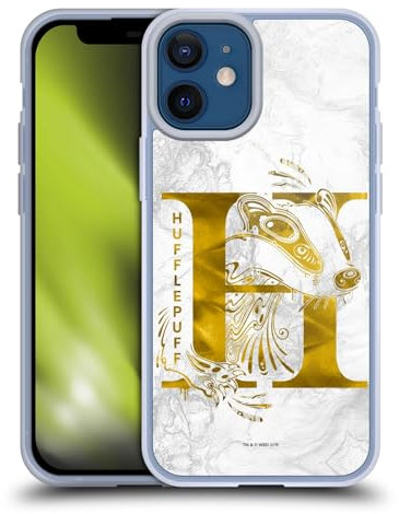 Head Case Designs Harry Potter Hufflepuff Aguamenti Deathly Hallows IX Schutzhülle aus weichem Gel, kompatibel mit Apple iPhone 12 Mini