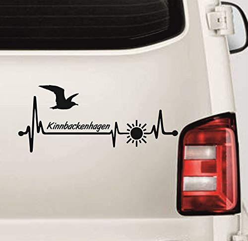 myrockshirt Herzschlag Heartbeat Kiel Küsten Urlaub Urlaubsgebiet ca.25cm Aufkleber Sticker Autoaufkleber Wandtattoo