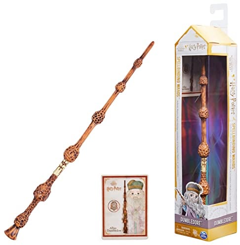 Harry Potter - Baguette Magique Deluxe Albus Dumbledore Wizarding World - Authentique Albus Dumbledore 30 Cm Avec Carte De Sorts - 6062060 - Jouet Enfant 6 Ans