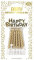 Clairefontaine 26577-GC - Set mit 12 Geburtstagskerze + Schild Happy Birthday, deal für Kuchendekoration, Gold, 1 Set