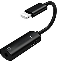 Headphone Adapter for Lightning to 3.5mm AUX Audio Jack and Charger Dongle Earphone Splitter for iPhone 11 12 Mini pro max xs xr x se 7 8 for iPad Air Power Charging Connector for Apple MFI Certified