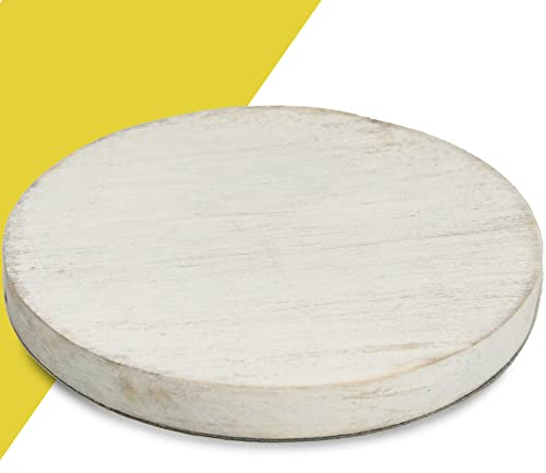 WIKAKERZEN Kerzenteller für Taufkerzen Hochzeitskerzen der Kerzenuntersetzer Teller ist ideal für Kerzen als Dekoteller zum Dekorieren oder als Geschenkartikel (Shabby, Kerzen bis 10cm)