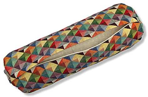 Mini Bolster cilindrico per yoga 40x13cm – ideale per sostenere cervicale, ginocchia, spalle o come seduta durante la pratica yoga - Rivestimento lavabile - Ripieno di pula di farro biologico