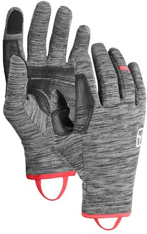 ORTOVOX Fleece Light Glove W - Leichter Fleece-Handschuh mit Smart-Finger und Leder-Handinnenseite für Skitouren - GRAU - Damen - XS