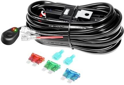 RIGIDON Kabelbaum kabelsatz kit Relais Adapter für KFZ Scheinwerfer Arbeitsscheinwerfer LED Balken Auto Arbeitsscheinwerfer Tagfahrleuchten Lichtleisten DC 12V/40A (für 1 Lampe)