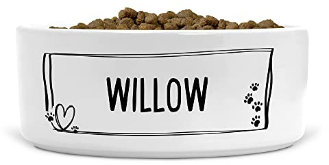 Personalised Elegant Minimalist Dog Paw Ceramic Pet Bowl - Suitable for Food and Water - Dishwasher Proof - Large Bowl
