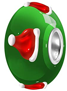 Andante-Stones 925 Sterling Silber Murano Glas Bead TIERWELT Charm Mütze Dunkelgrün Element Kugel für European Beads + Organzasäckchen