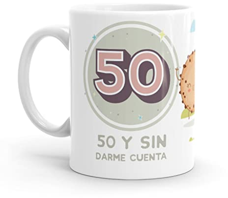 Puterful - Taza 50 cumpleaños - Tazas originales para café - Resistente al microondas y lavavajillas