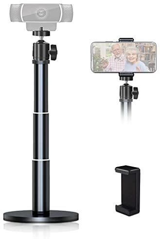 JCWINY Webcam Stand for Desk, Webcam Mount for Monitor Web Camera Stand for Logitech Brio C920 C922 C615, Height & Angle Adjustable Desktop Webcam Tripod Desk Mount for Live Streaming | Video Calling