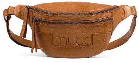 muud Vegas XL handgefertigte Gürteltasche aus Leder Whisky