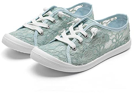 Baskets Plates Femme à Lacet Chaussures Plat Dentelle Bohème Basses Respirantes Outdoor Mocassin Confortable Mode Sneakers Femmes Bas Sneaker à Lacets Antidérapant