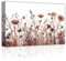 LZIMU Blumen Wandbilder auf Leinwand abstrakte Landschaft Wildblumen Malerei rot orange florale Kunstdrucke für Heimdekoration (C,40.00 x 60.00 cms)