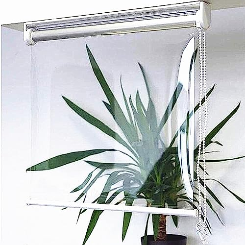 X1NGFU Transparentes Wasserdichtes Rollo,PVC Kunststoff Regenschutz Rollos,Seitenrollo Verdunklungsrollo,Wetterfest Durchsichtige Vorhang Für Terrassen Pavillon Tür,Breite X Höhe (50x150cm)
