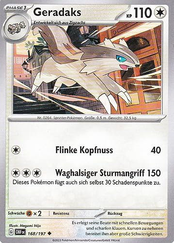 Geradaks - OBF 168/197 - Uncommon - Karmesin & Purpur - Obsidianflammen - mit LMS Trading Grußkarte