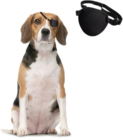 MANON ROSA Cache-œil de Pirate pour Chien – Cache-œil Unique pour Chiens de Petite, Moyenne et Grande Taille avec blessures aux Yeux et blessures (Taille S)
