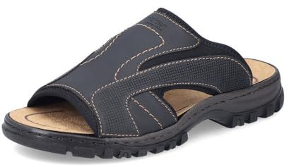 Rieker Herren Pantoletten 25093, Männer Slipper,Sandalen,Freizeitschuhe,Schlupfschuhe,schluepfschuhe,Slides,Slip-ons,schwarz (00),40 EU / 6.5 UK