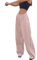Imuedaen Track Pants Damen Parachute Pants Y2k Hosen Baggy Cargohose Weites Bein Track Pants Vintage Baggy Hosen für Frauen Streetwear Elastische Taille Freizeithose Pants (A Rosa, M)